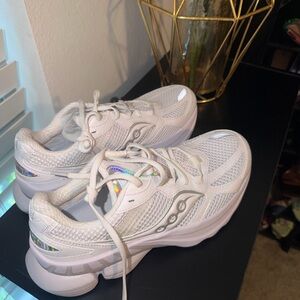 Saucony Iridescent White Mesh Sneaker